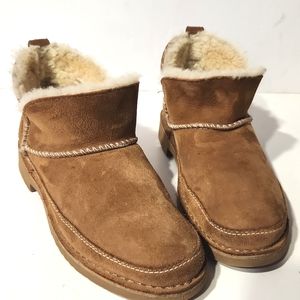 UGG Chestnut Suede Shearling Ankle Booties